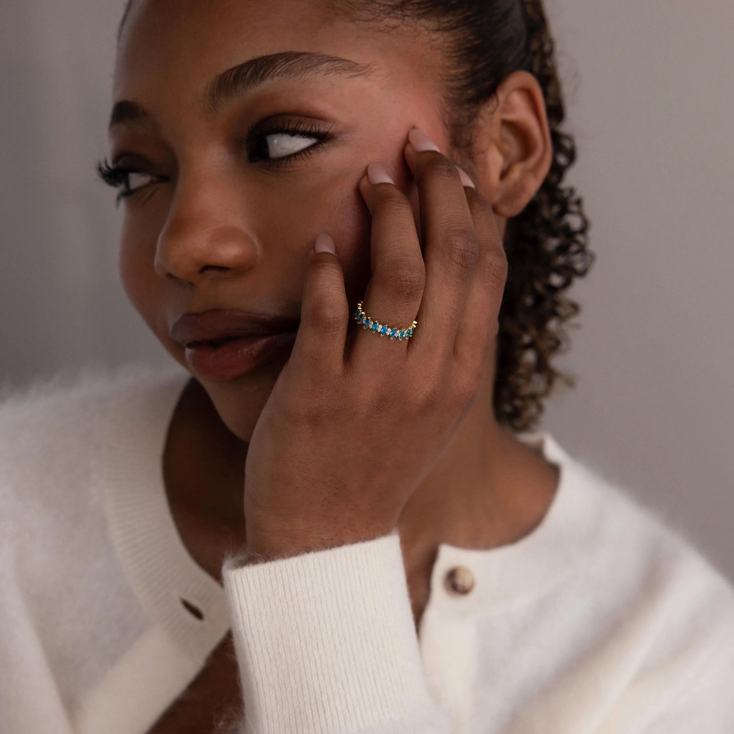 Marquise Infinity Birthstone Ring