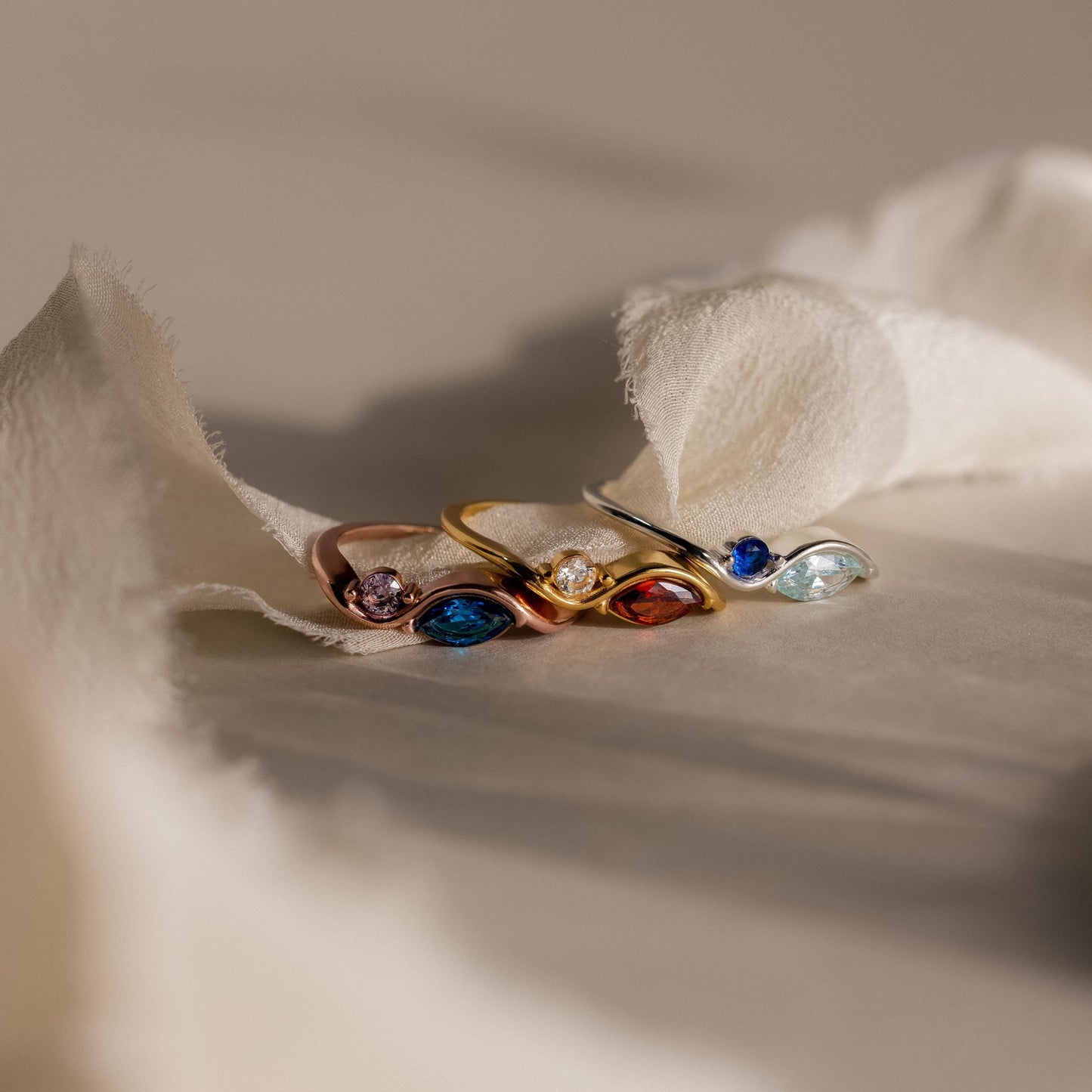 Toi et Moi Infinity Birthstone Ring